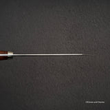 Nigara Anmon (暗紋) SG2 Raindrop Damascus K-tip Petty 150mm Amboyna Burl Western