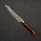 Nigara Anmon (暗紋) SG2 Raindrop Damascus Petty 150mm Amboyna Burl Western