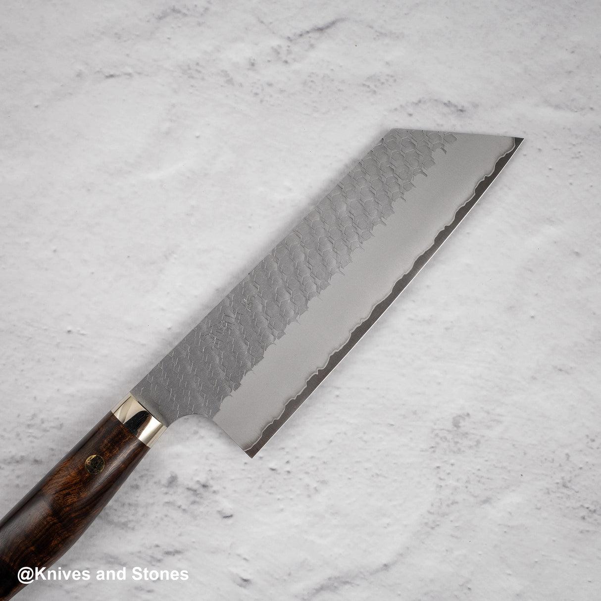 Nigara SG2 Tsuchime Matt Migaki K-tip Nakiri 180mm Western Ironwood