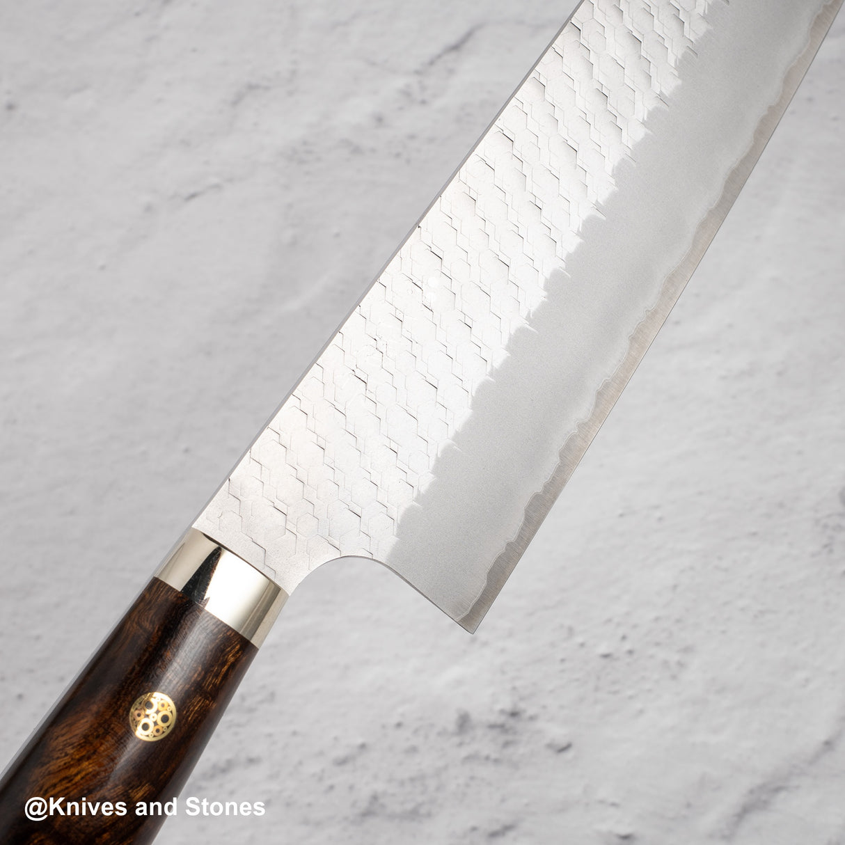 Nigara SG2 Tsuchime Matt Migaki K-tip Nakiri 180mm Western Ironwood