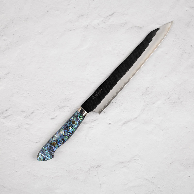Nigara SG2 Tsuchime Kurouchi K-tip Sujihiki 255mm Mother-of-pearl handle