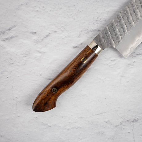 Nigara SG2 Tsuchime Matt Migaki Santoku 180mm Western Ironwood