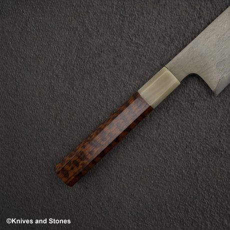 Nigara Special Blue 2 Gyuto 240mm Wrongt Iron Cladding Snakewood Handle