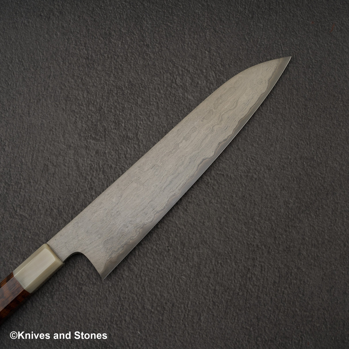 Nigara Special Blue 2 Gyuto 240mm Wrongt Iron Cladding Snakewood Handle