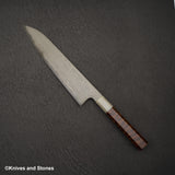 Nigara Special Blue 2 Gyuto 240mm Wrongt Iron Cladding Snakewood Handle
