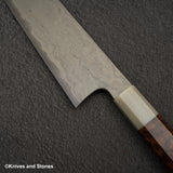 Nigara Special Blue 2 Gyuto 240mm Wrongt Iron Cladding Snakewood Handle