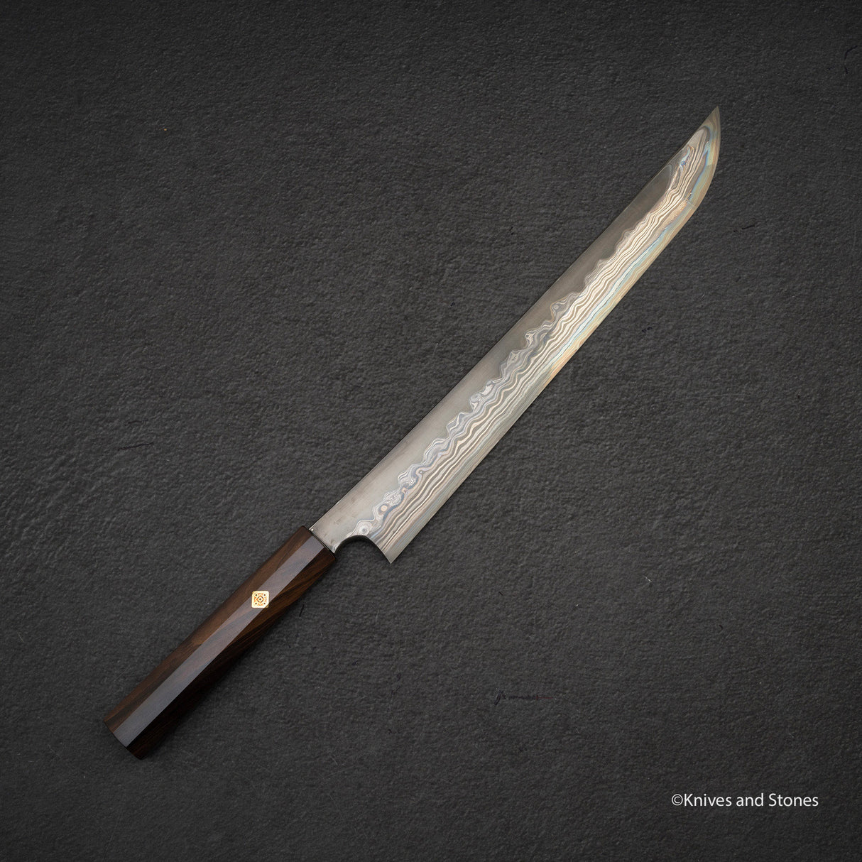 Nigara "Onikoroshi" Troll Killer Blue 2 Damascus Sakimaru Takobiki Yanagiba 300mm Blade