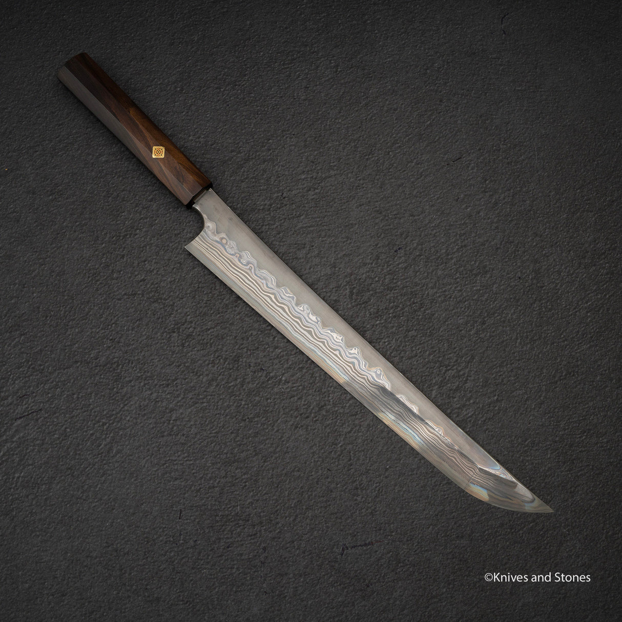 Nigara "Onikoroshi" Troll Killer Blue 2 Damascus Sakimaru Takobiki Yanagiba 300mm Blade