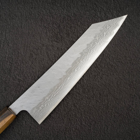 Nigara VG10 Damascus Tsuchime K-tip Gyuto 240mm Black Chacate Handle