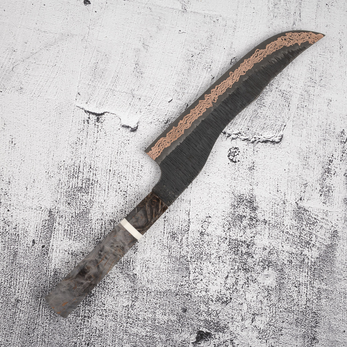 Nigara Yorokobi SLD Copper Damascus Prototype Gyuto 210mm Tsuchime by Hatsukokoro