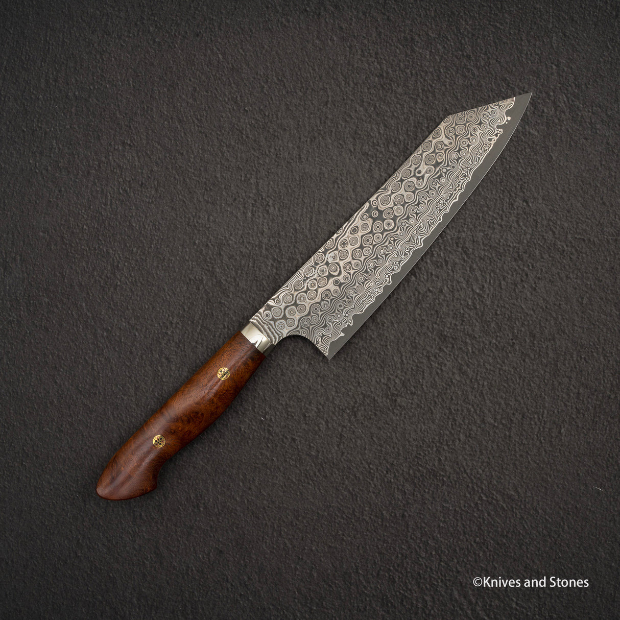 Nigara Anmon (暗紋) SG2 Raindrop Damascus K-tip Gyuto 210mm Amboyna Western Handle SP1