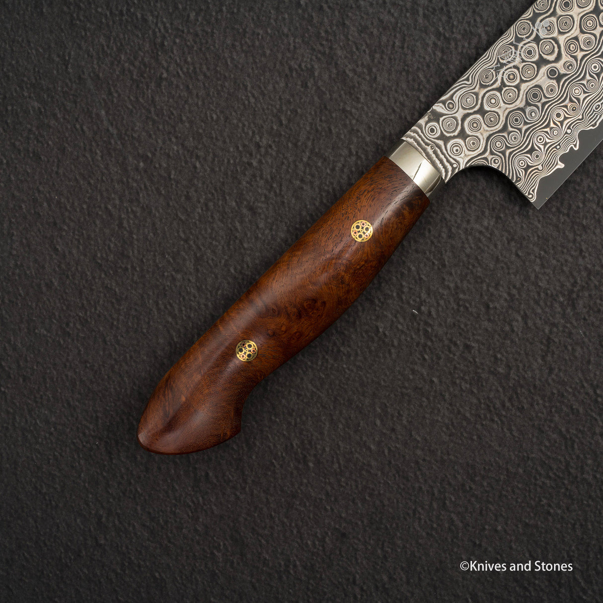Nigara Anmon (暗紋) SG2 Raindrop Damascus K-tip Gyuto 210mm Amboyna Western Handle SP1
