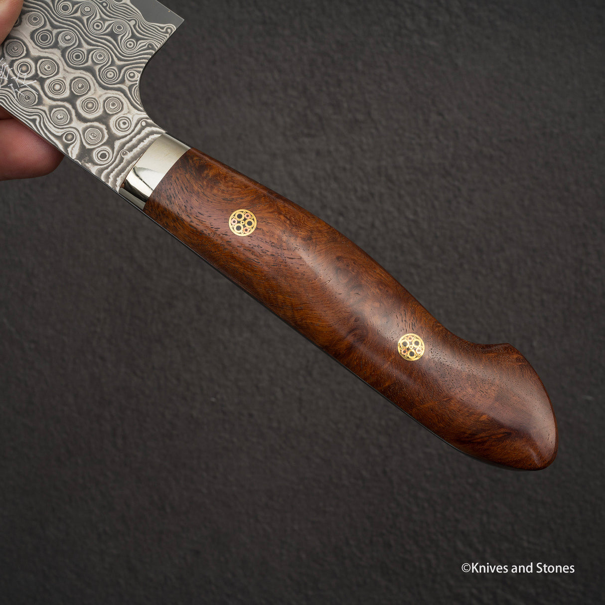 Nigara Anmon (暗紋) SG2 Raindrop Damascus K-tip Gyuto 210mm Amboyna Western Handle SP1
