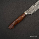 Nigara Anmon (暗紋) SG2 Raindrop Damascus K-tip Sujihiki 255mm Amboyna Western Handle SP1