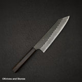 Nigara Aogami (Blue) Super Matt Migaki Tsuchime Finished K-tip Gyuto 210mm Black Chacate