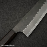 Nigara Aogami (Blue) Super Matt Migaki Tsuchime Finished K-tip Gyuto 210mm Black Chacate