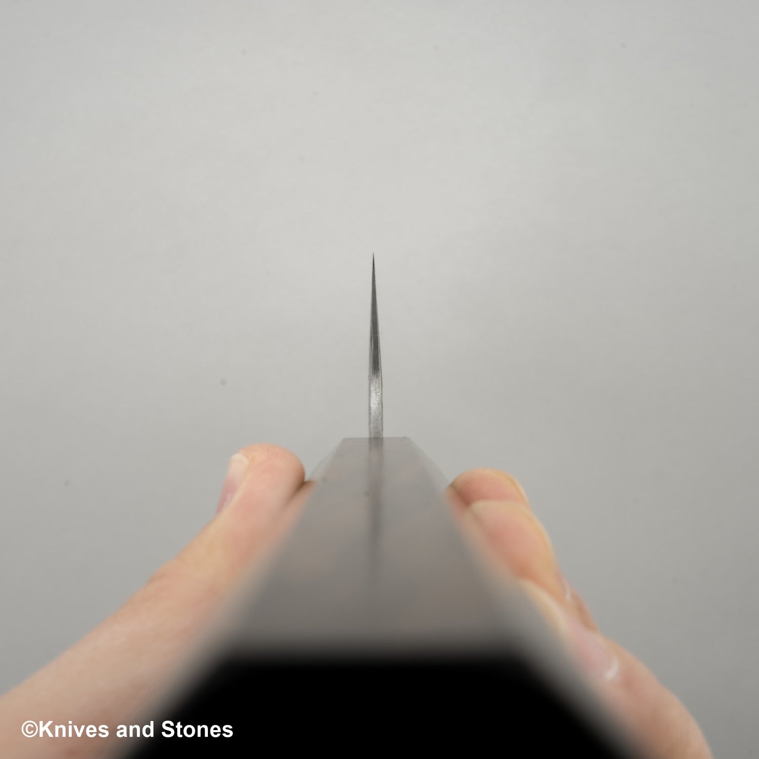 Nigara Aogami (藍色) Super Matt Migaki Tsuchime 成品 K-tip Gyuto 210mm 黑色 Chacate