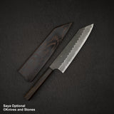 Nigara Aogami (Blue) Super Matt Migaki Tsuchime Finished K-tip Gyuto 210mm Black Chacate