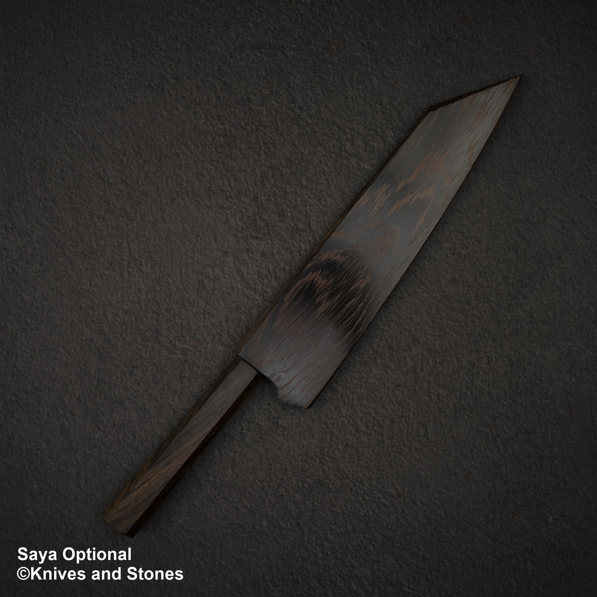 Nigara Aogami (Blue) Super Matt Migaki Tsuchime Finished K-tip Gyuto 210mm Black Chacate