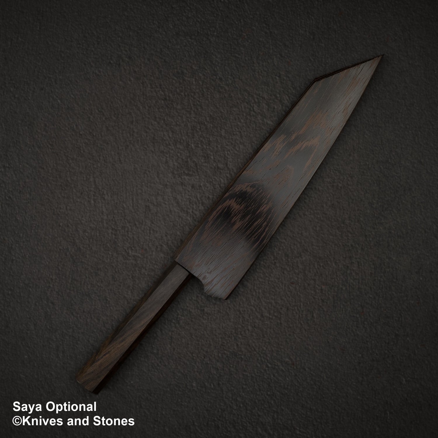 Nigara Aogami (藍色) Super Matt Migaki Tsuchime 成品 K-tip Gyuto 210mm 黑色 Chacate