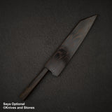 Nigara Aogami (Blue) Super Matt Migaki Tsuchime Finished K-tip Gyuto 210mm Black Chacate