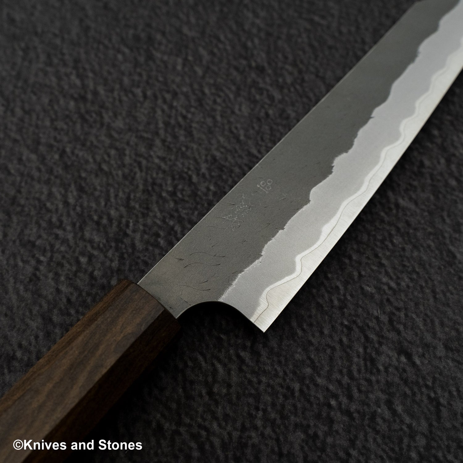 Nigara Aogami（藍色）超級霧面 Migaki Tsuchime 成品 K-tip Petty 150mm 黑色 Chacate