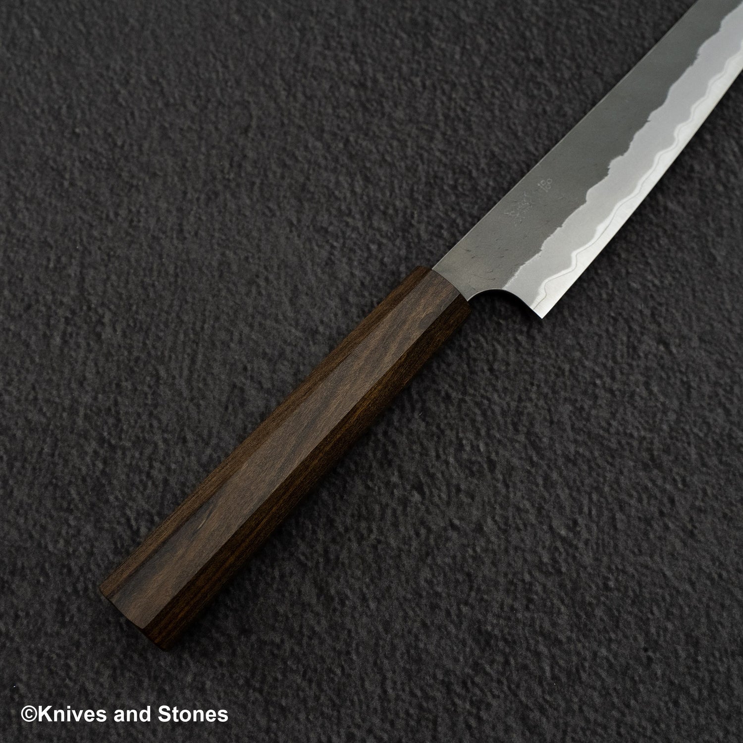 Nigara Aogami（藍色）超級霧面 Migaki Tsuchime 成品 K-tip Petty 150mm 黑色 Chacate