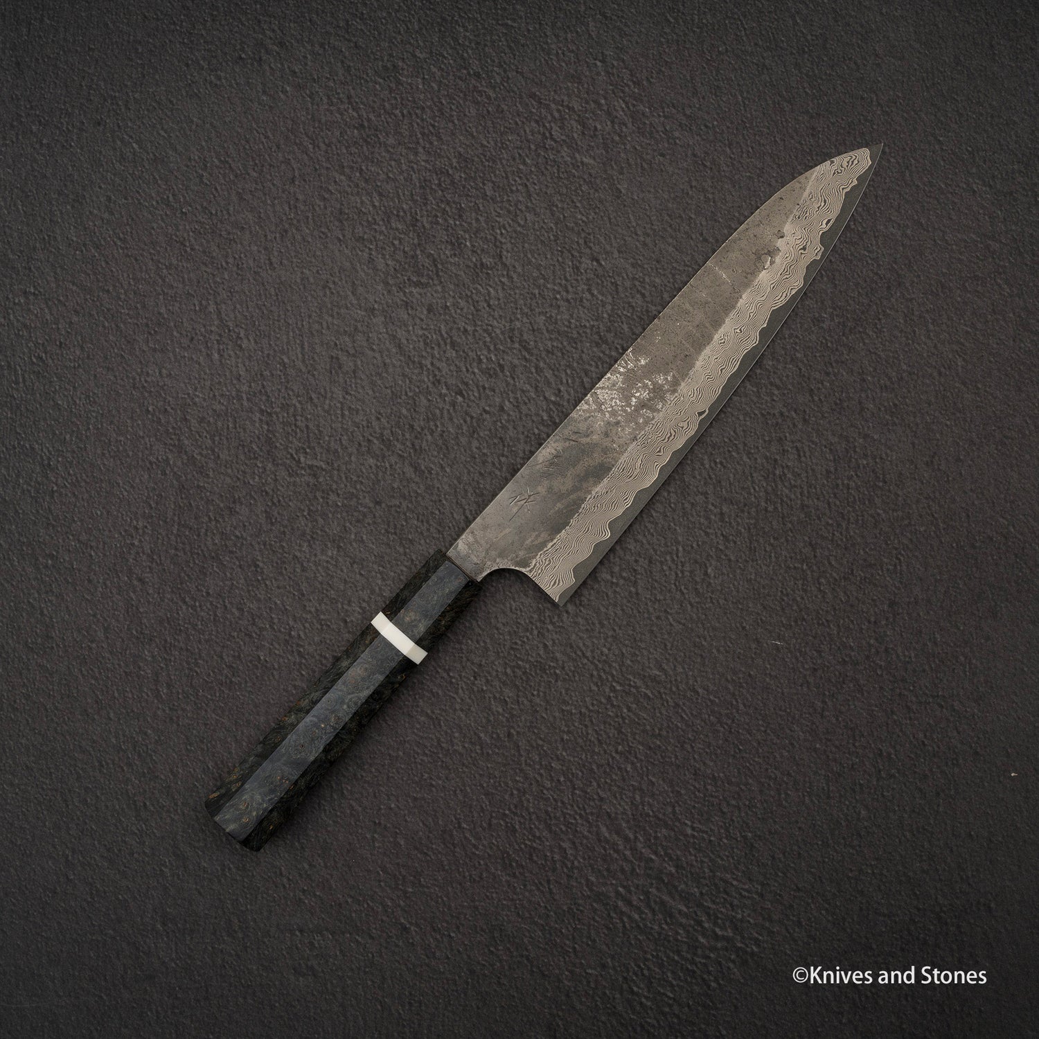 Nigara Ginsan Kurozome Damascus Gyuto 240mm Birch Handle
