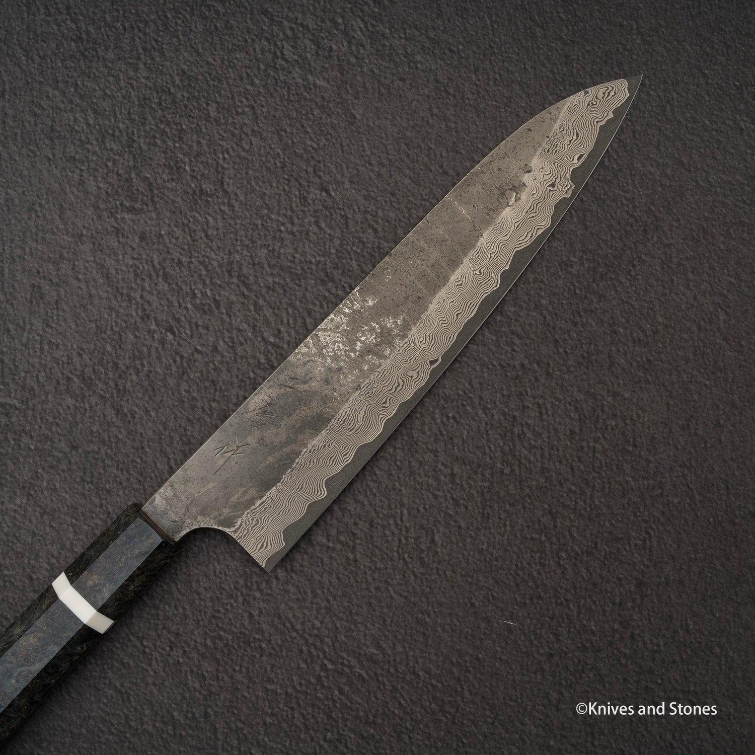 Nigara Ginsan Kurozome Damascus Gyuto 240mm Birch Handle