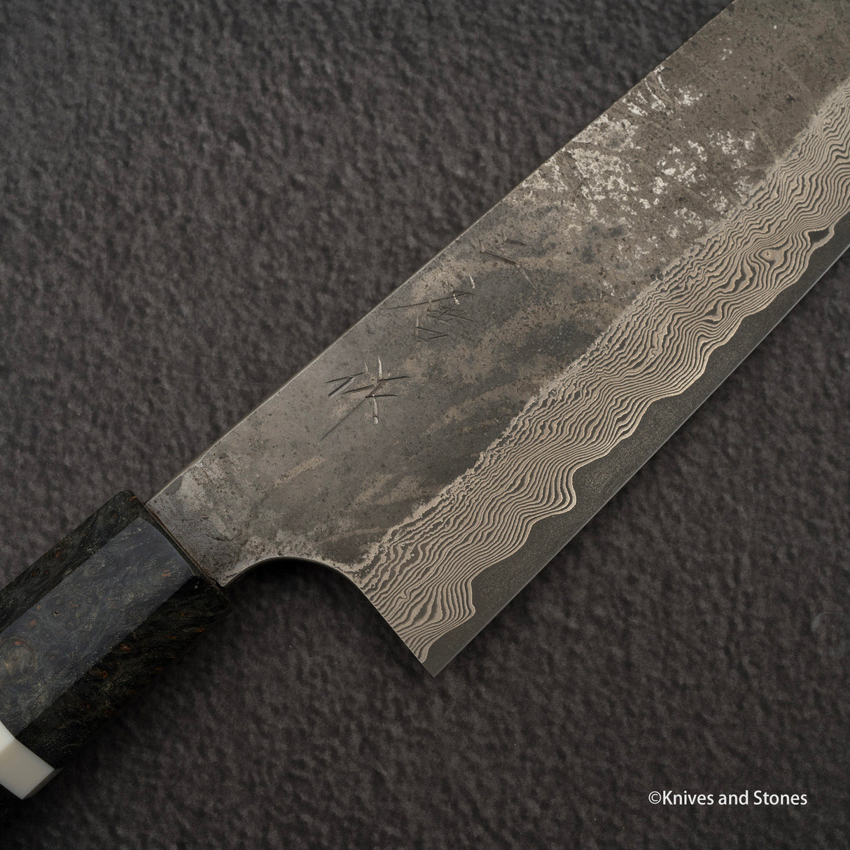 Nigara Ginsan Kurozome Damascus Gyuto 240mm Birch Handle
