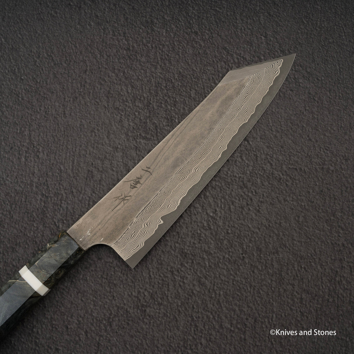 Nigara Ginsan Kurozome Damascus K-tip Gyuto 210mm Birch Handle