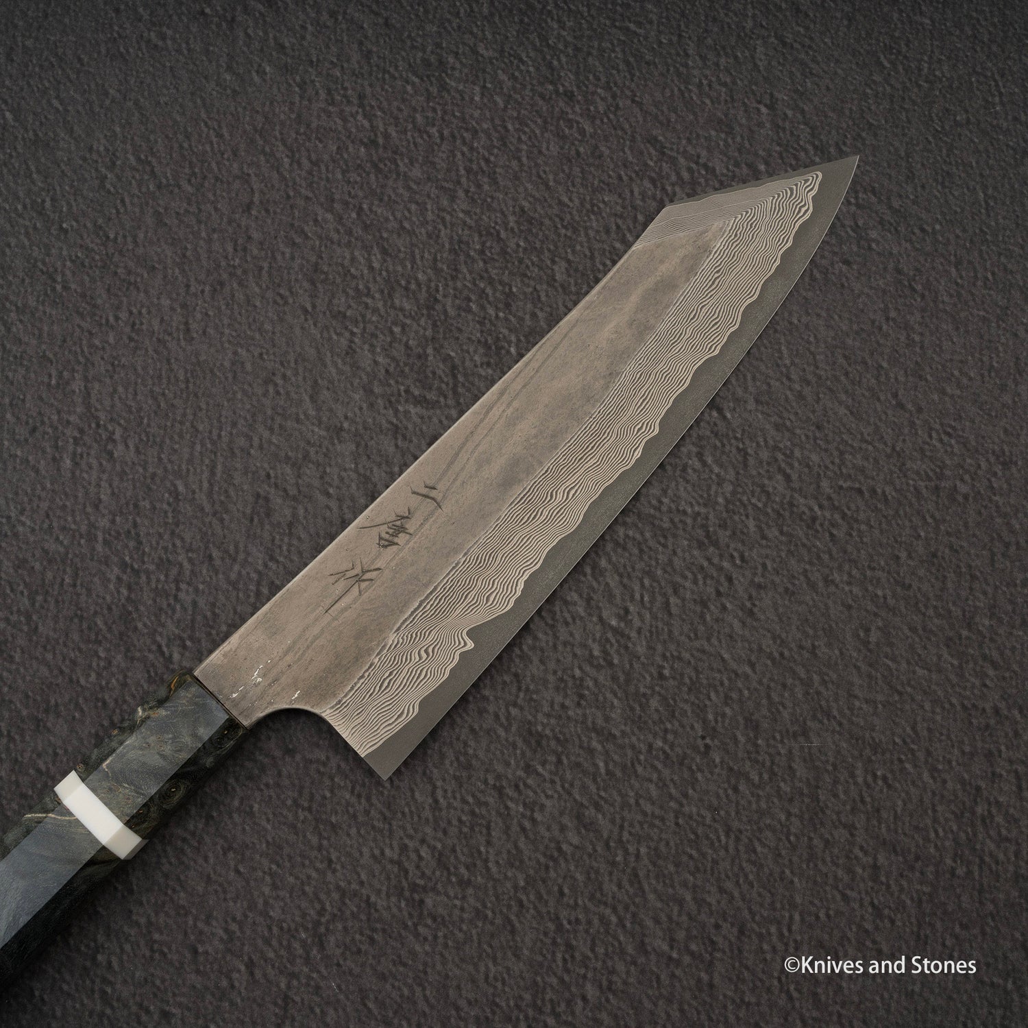 Nigara Ginsan Kurozome Damascus K-tip Gyuto 210mm Birch Handle