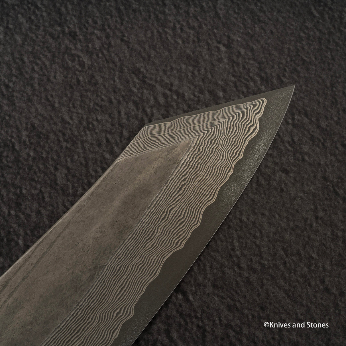Nigara Ginsan Kurozome Damascus K-tip Gyuto 210mm Birch Handle