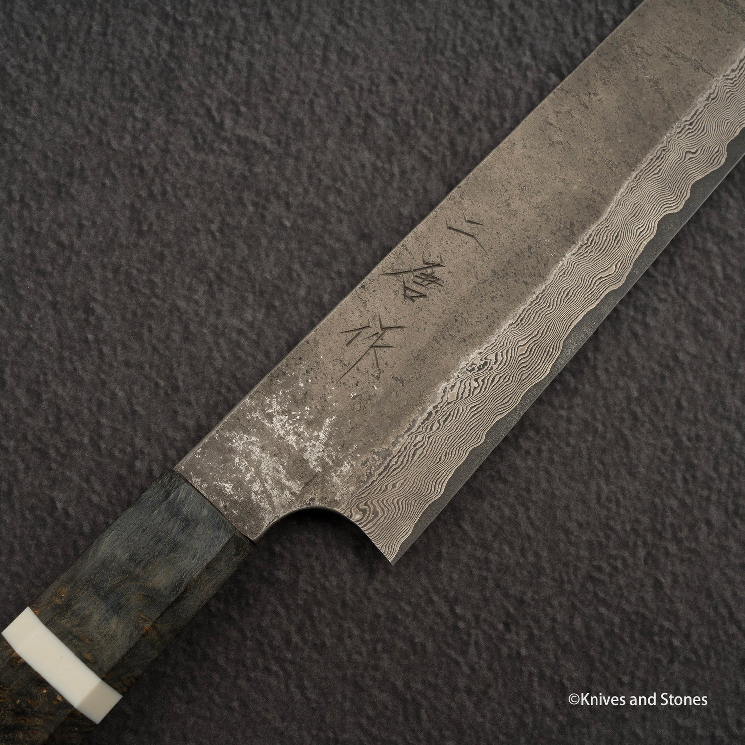 Nigara Ginsan Kurozome Damascus Sujihiki 330mm Birch Handle