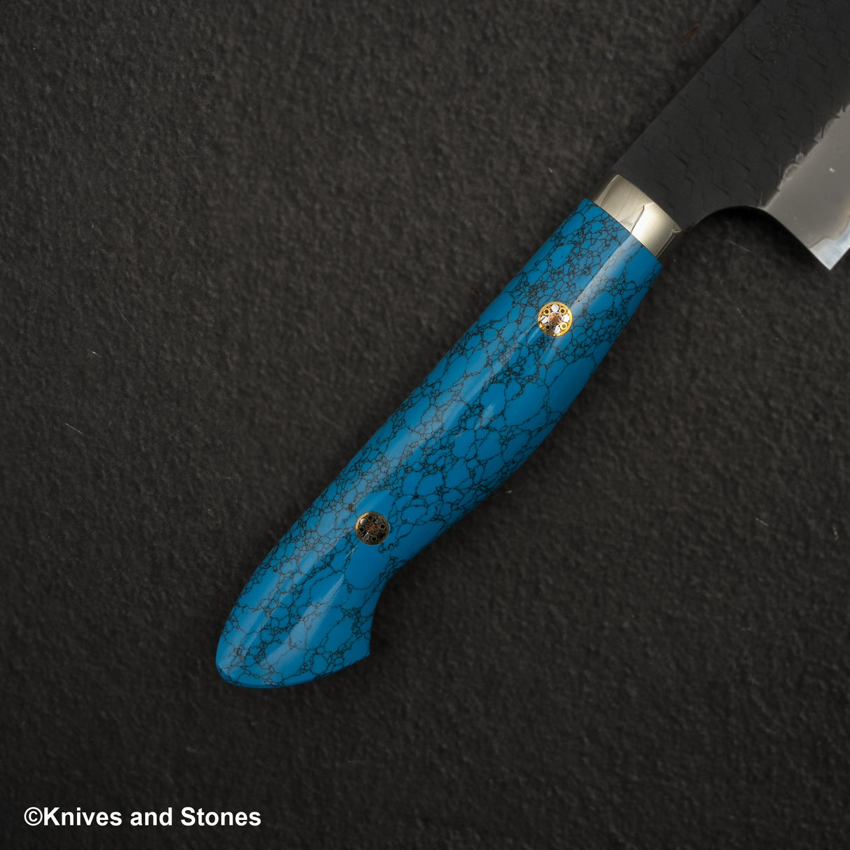 Nigara SG2 Tsuchime Kurouchi Gyuto 240mm Western Turquoise Handle