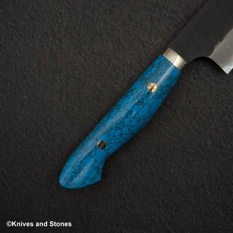 Nigara SG2 Tsuchime Kurouchi Gyuto 240mm Western Turquoise Handle