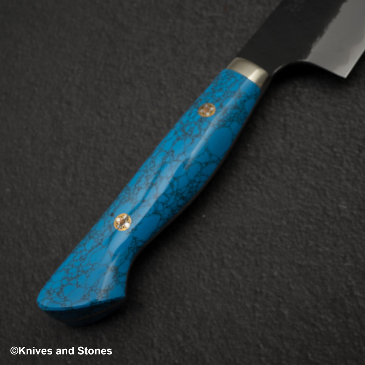Nigara SG2 Tsuchime Kurouchi Gyuto 240mm Western Turquoise Handle