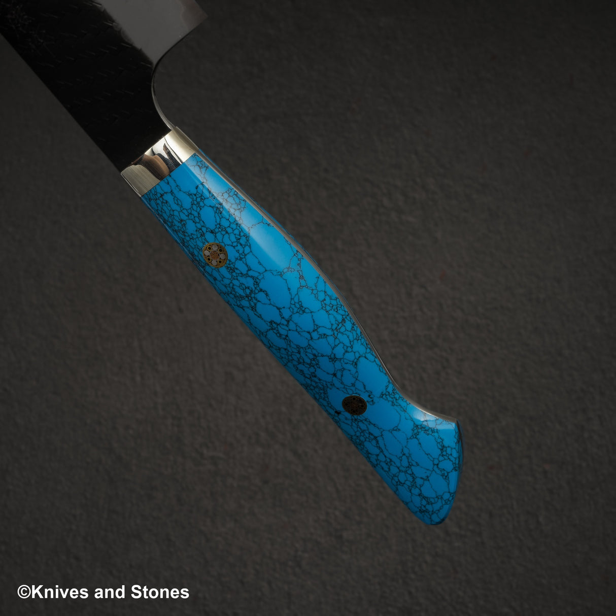 Nigara SG2 Tsuchime Kurouchi Gyuto 240mm Western Turquoise Handle