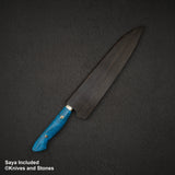 Nigara SG2 Tsuchime Kurouchi Gyuto 240mm Western Turquoise Handle