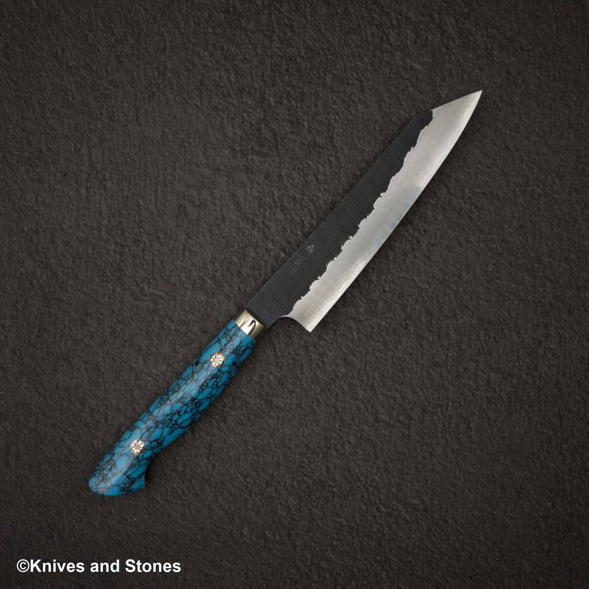 Nigara SG2 Tsuchime Kurouchi K-tip Petty 150mm Western Turquoise Handle