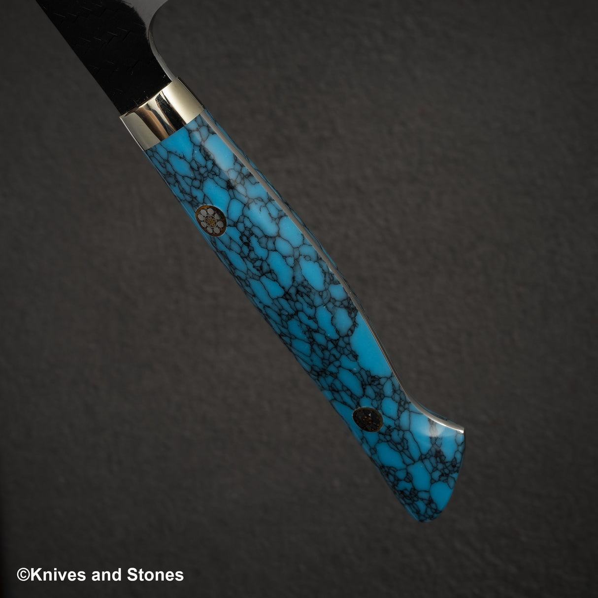 Nigara SG2 Tsuchime Kurouchi K-tip Petty 150mm Western Turquoise Handle