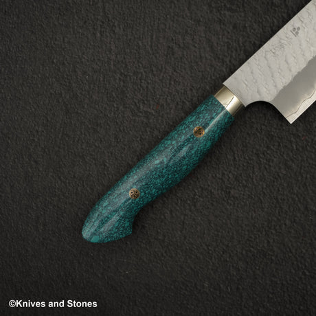 Nigara SG2 Tsuchime Matt Migaki Gyuto 240mm Western Turquoise Handle