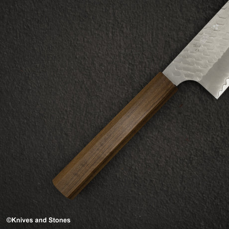 Nigara SG2 Tsuchime Matt Migaki K-tip Gyuto 210mm Black Chacate