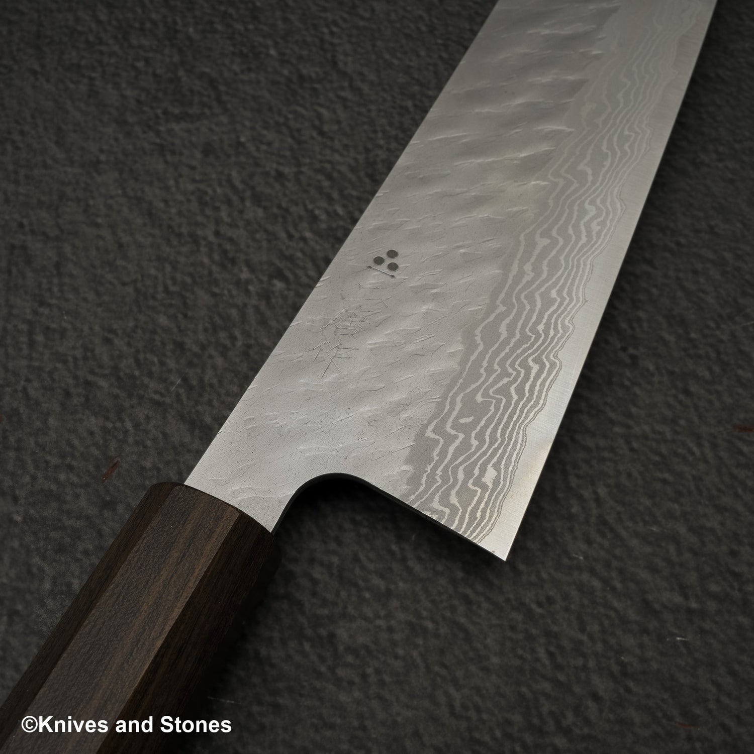 Nigara VG10 Damascus Tsuchime Gyuto 240mm Black Chacate