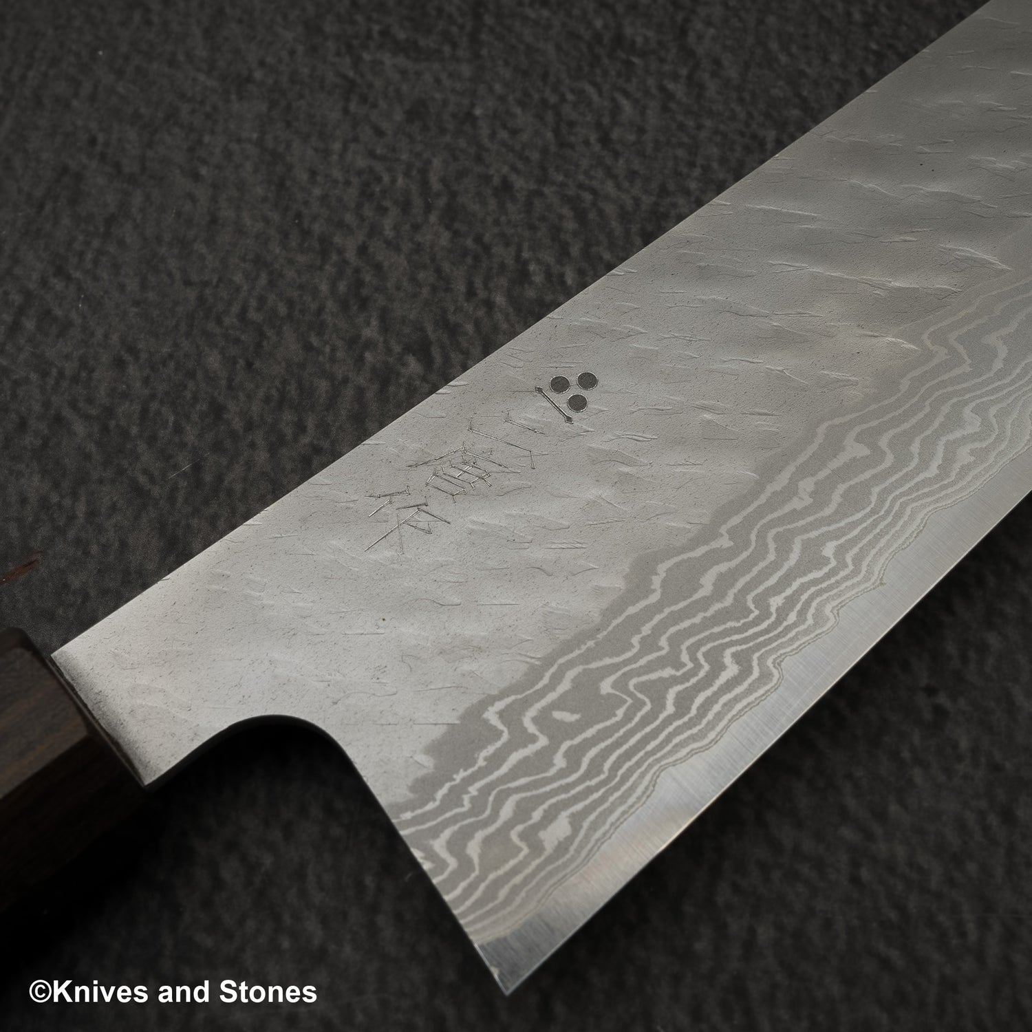 Nigara VG10 Damascus Tsuchime Gyuto 240mm Black Chacate
