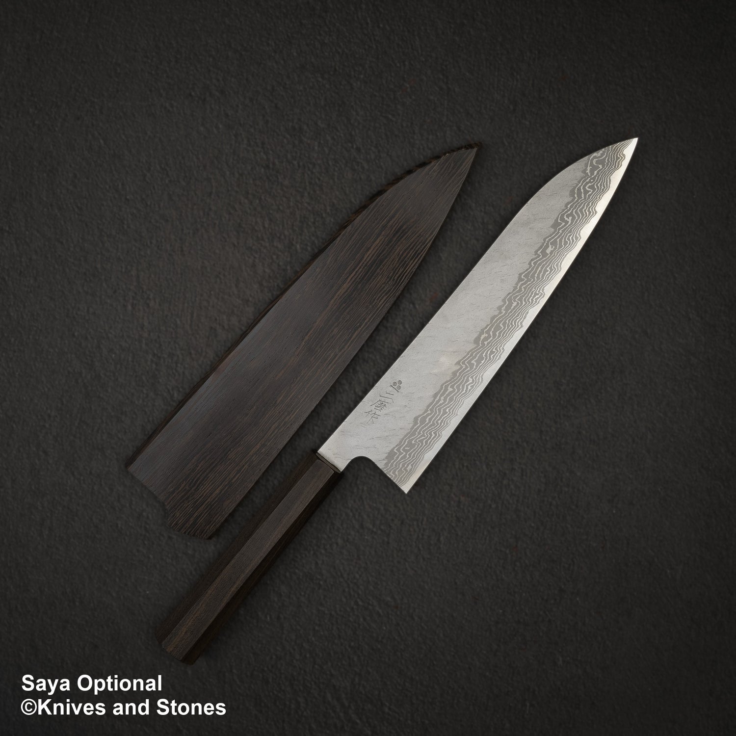 Nigara VG10 Damascus Tsuchime Gyuto 240mm Black Chacate