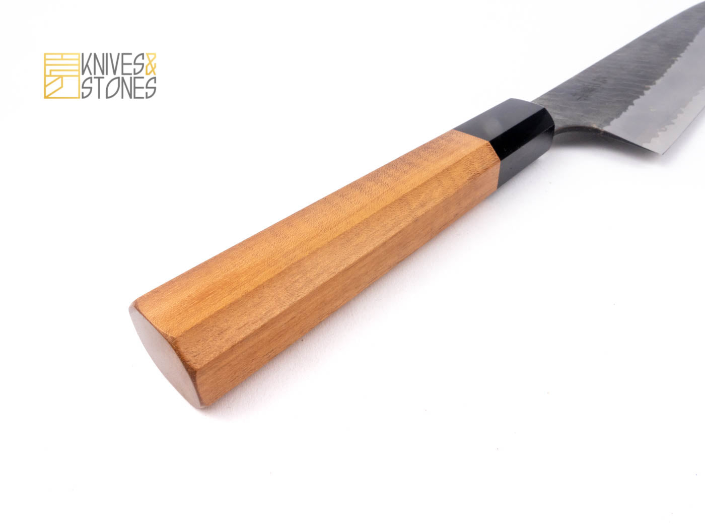 Octagonal Teak Black Ferrule  Japanese knife handle