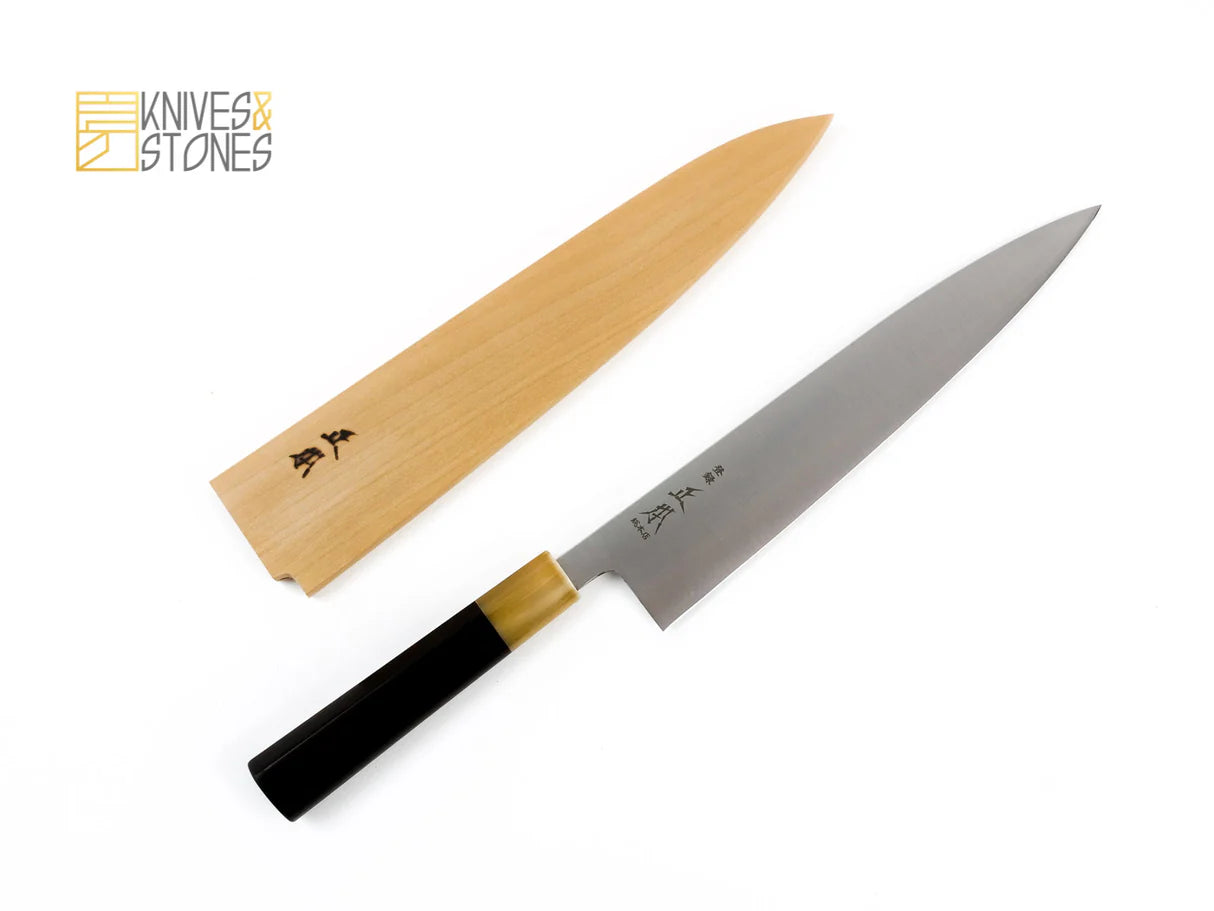 八角柄 黑檀木 金黃牛角 Japanese knife handle