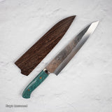 Takeshi Saji SRS13 Gyuto 240mm Western Green Turquoise with Saya