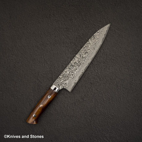 Takeshi Saji SG2 Black Damascus Gyuto 210mm Ironwood